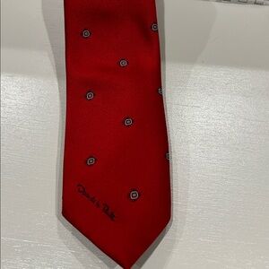 Oscar de la Renta Red Patterned Tie